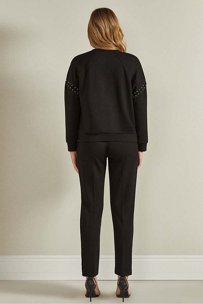 Guitar Carrot Leg Black Knitted Trousers