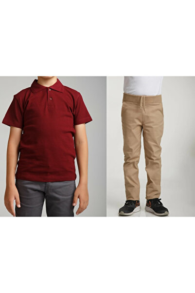 FATELLA Pantaloni cu talie elastică pentru școală, unisex, pentru copii - Tri...