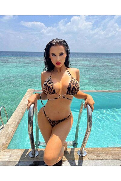 ARHEZ TEKSTİL Σετ μπικίνι με λεοπάρ