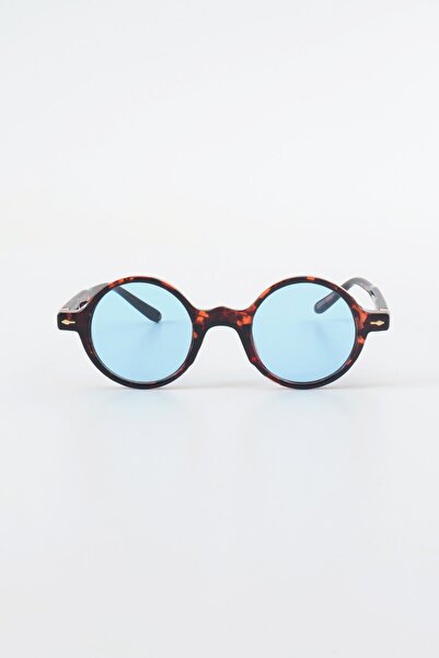 Kapin Verans Yuvarlak Güneş Gözlüğü - Leopar Mavi