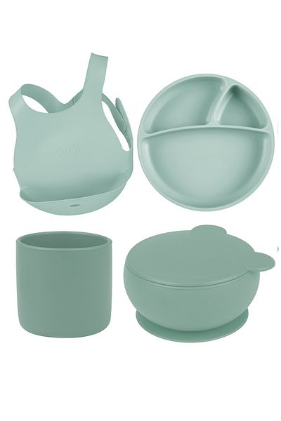 OiOi Set of 4 River Green (Apron+Portion+Minibardak+Cover Bowl)