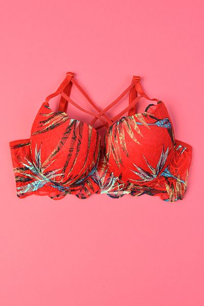 AURRARİ Lace Crossed Adjustable Elastic Women's Supported Padded Bra