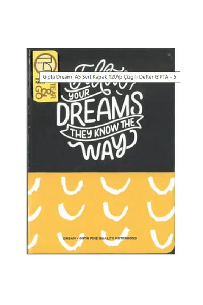 Gıpta Dream A5 Hard Cover 120Yp Lined Notebook Yellow