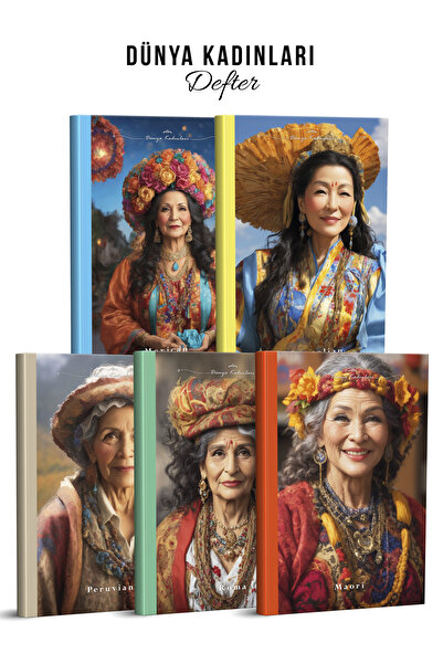 YAPAY ZEKA SANAT Журнал «Жінки світу» 5 штук, розмір 135x195, високоякісна об...