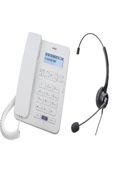 KAREL TM145 Karel RJ9 Kulaklıklı Masaüstü Telefon Beyaz