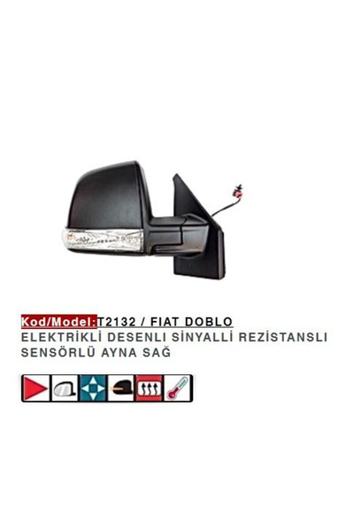 Genel Markalar DOBLO 3 - III SAĞ DIŞ DİKİZ AYNA ELEKTRİKLİ 735528036 **