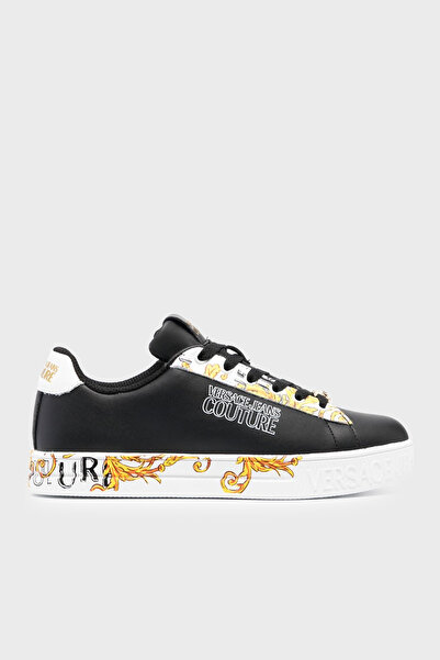 VERSACE JEANS COUTURE Logo Leather Sneaker Shoes 74VA3SKL ZP239 M09