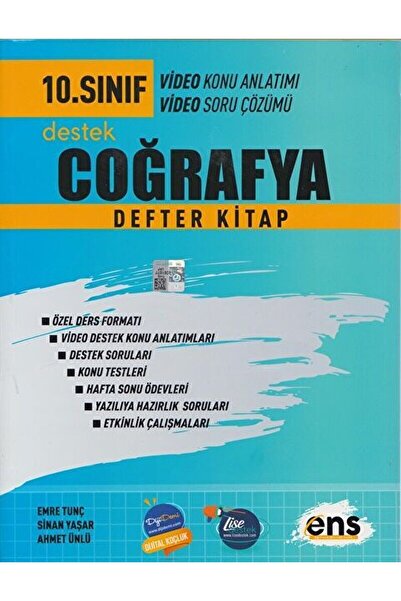 Ens Yayınları 10. Sınıf Coğrafya Destek Defter Kitap / Emre Tunç / ENS Yayınl...