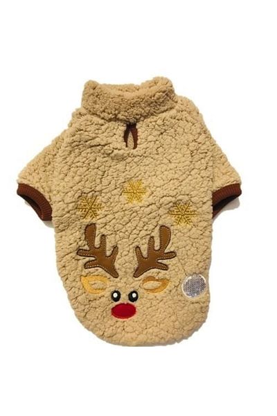 GedyCo Beige Plush Medium Breed Dog Sweatshirt (Suitable for dogs from 8 kg to 20 kg)
