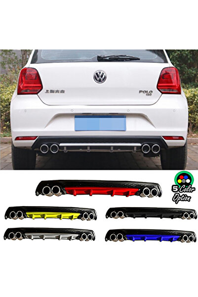 MKG Otomotiv For Vw Polo Mk5 Uyumlu Yuvarlak Egzozlu Kırmızı Difüzör Difizör ...