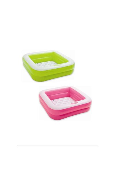 cayenna Pembe 57100 Şişme Tabanlı Kare Çocuk Havuzu 25x 86 X 86cm. 1+ Yaş