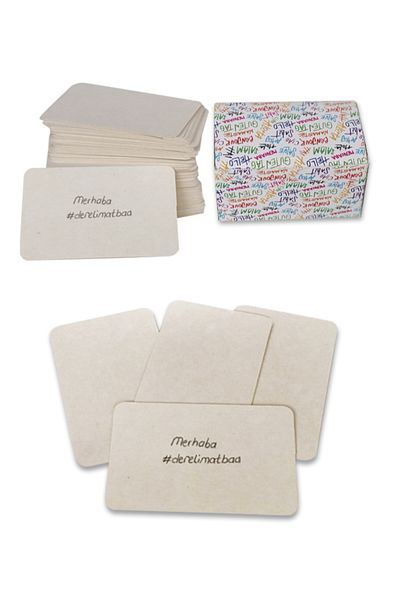 DERELİ MATBAA White Note Card Note Tag Boxed 100 Pieces Custom Oval Cut