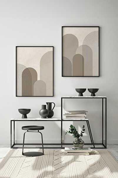 Gepetto Wood Ahşap Çerçeveli Minimalist 2'li Tablo
