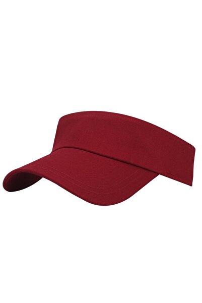 şapkadan للجنسين الأشعة فوق البنفسجية واقية قناع قبعة قناع التنس الأحمر الداكن