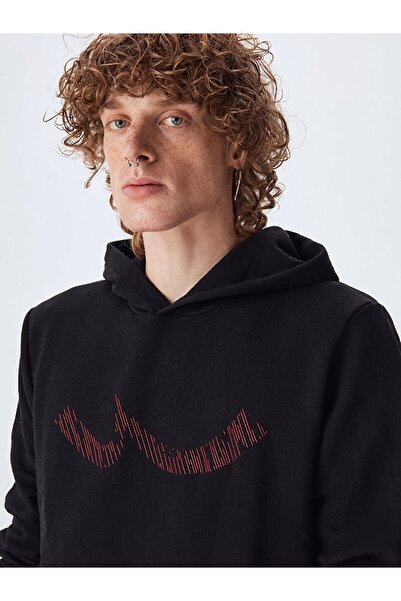 Ltb Logolu Kapüşonlu Siyah Sweatshırt