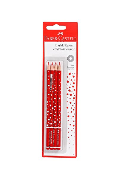 Faber Castell Başlık Kalemi Yıldız Kırmızı 4'Lü