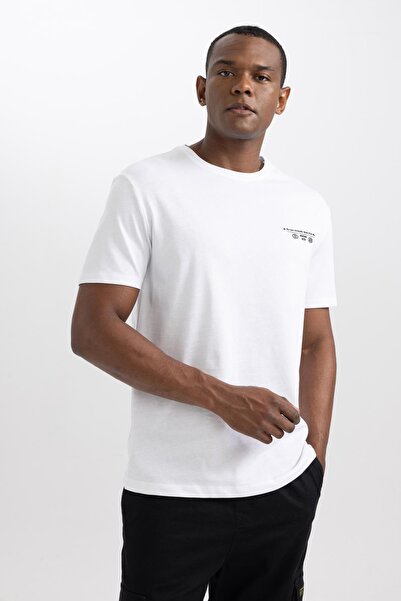 DeFacto Normál Fit Crew nyakú nyomott rövid ujjú póló Z3218az23au