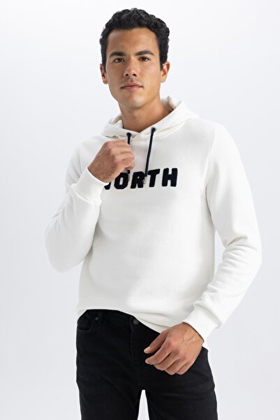 DeFacto Regular Fit Hooded Printed Thick Sweatshirt L5850Az23Au