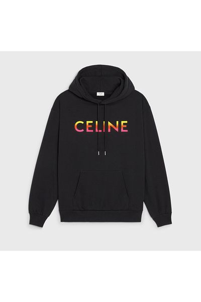 BrandsBoutique سويت شيرت أسود فضفاض بشعار Celine Color