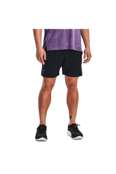 Under Armour إطلاق النخبة 2in1 7'' شورت الجري الأسود للرجال1376831-001