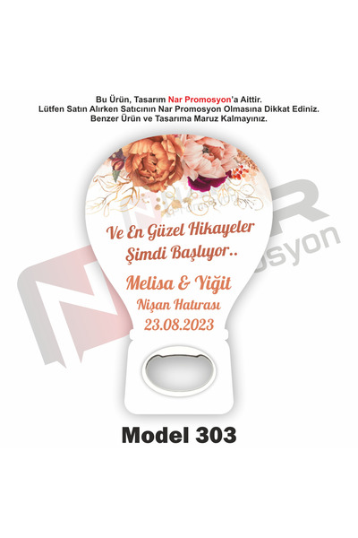 Nar Promosyon 50 Adet Açacak Magnet Hediyelik - Sünnet, Nişan, Söz, Düğün Hed...