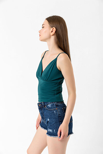 Laranor Σμαραγδένια Πράσινη Μπλούζα με Ρυθμιζόμενο Σχοινί