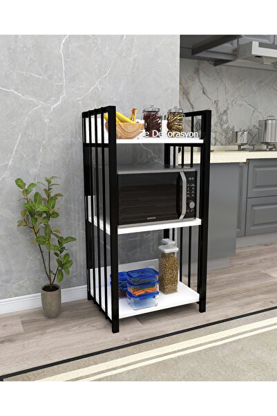 MUTFAK DOLABI RAFLI MİKRODALGA MUTFAK ÇOK AMAÇLI DÜZENLEYİCİ BANYO DOLABI KAHVE KÖŞESİ MDF 110CM
