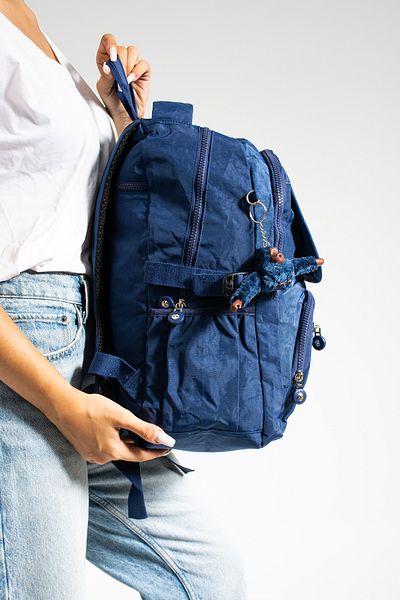 GP GUES POLO School Bag Mega Large Size Multi-Compartment Navy Blue Backpack (with picks)