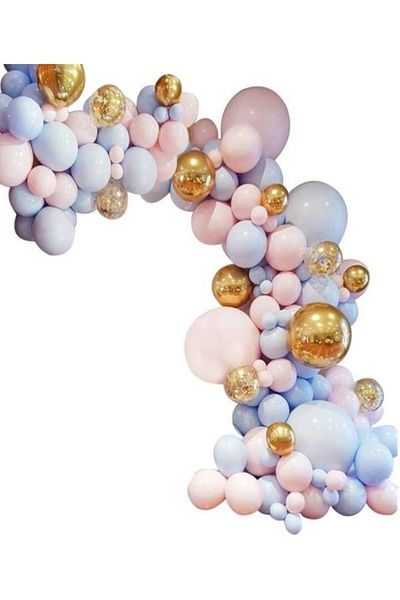 PEMBE Gender Party Balloon Chain Pink Blue Gold 65 Pieces Birthday Gender Party Gender Party
