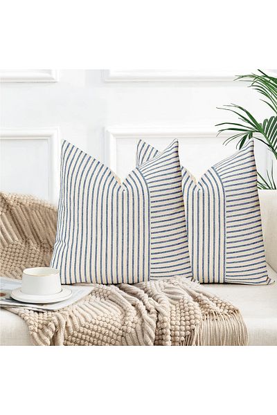 instababyrooms Husa de perna cu dungi Home Series - 43x43 cm