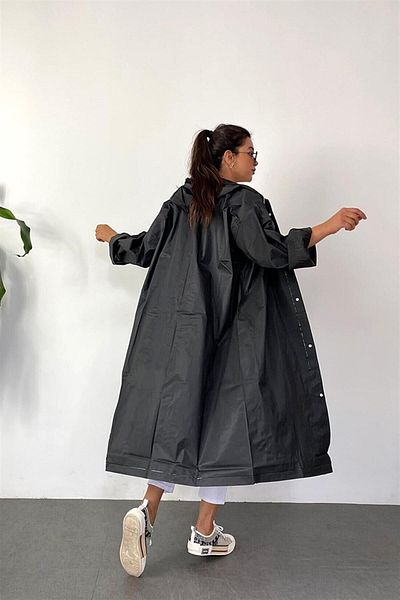 newdaki Unisex Γυναικείες και Ανδρικές κουκούλες βροχής 100% EVA Snap Hood ΜΑΥΡΟ Χρώμα