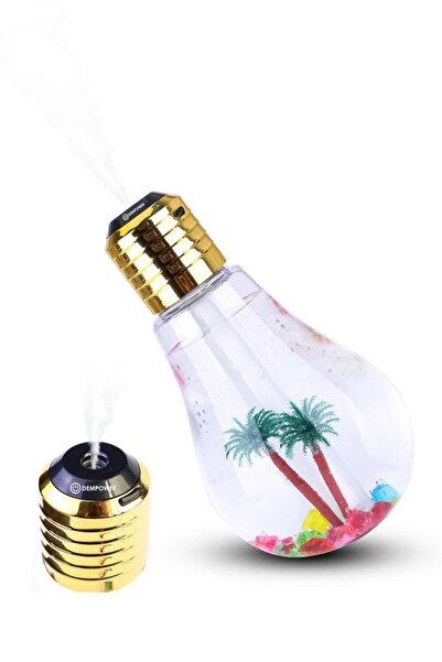 DEMPOWER Ampul Şekilli Oda/Hava Nemlendirici Buharlı 7 Led Işıklı Gece Lambası