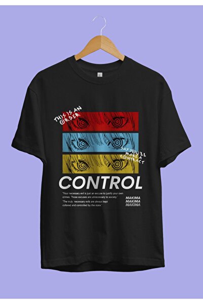 CONSTRAİN Μπλούζα Anime Oversize Chainsaw Man Control Özel Tasarım