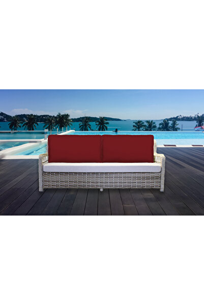 AYPETEKS Kırmızı Su İtici Kutu Model Koltuk Kırlent Kılıfı Bahçe Seti Kılıfı Büyük Kırlent Kılıf