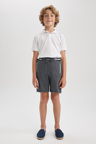 DeFacto Tricou polo cu mânecă scurtă din piqué alb pentru băiat, simplu, școlar, K1689a623au