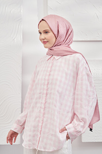 ARMANDA Italian Jacquard Geometric Pattern Shawl - New Jacquard Trend Shawl Scarf - Powder