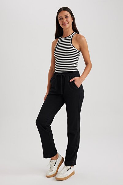 DeFacto Regular Fit Cepli Standart Ince Sweatshirt Kumaşı Pantolon