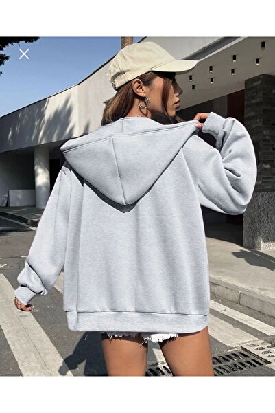 AFROGİYİM Γυναικεία ζακέτα με φερμουάρ Hope με φερμουάρ Oversize