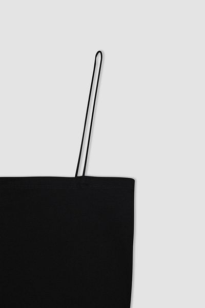 DeFacto Fall In Love Thin Strap Crop Βαμβακερό μαύρο εσωτερικό εσώρουχο Y2249az23sp