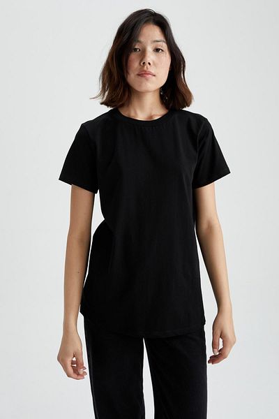 DeFacto Regular Fit Crew Neck Short Sleeve 100% Cotton T-Shirt