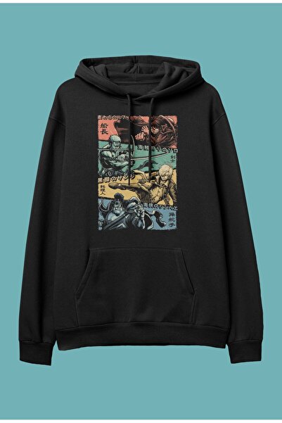 CONSTRAİN Oversize One Piece Straw Hat Pirates Anime Design Φούτερ με κουκούλ...