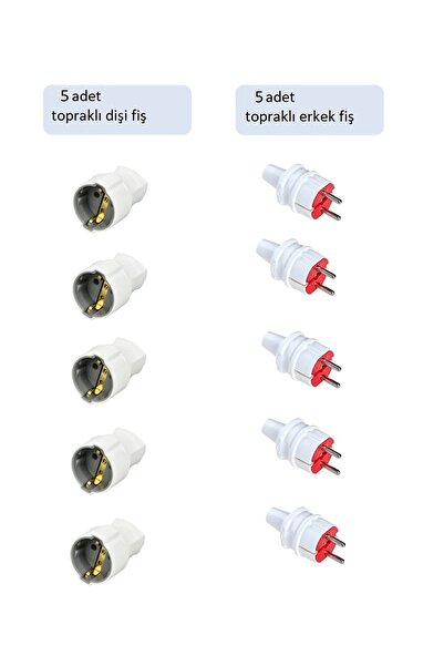 YTM Topraklı Erkek Fiş/ Dişi Fiş Seti