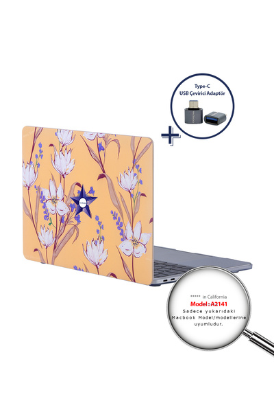 Mcstorey Macbook Pro Kılıf 16inç Flower04 (2019 YILI ÜRETİMİ IÇİN) A2141 Modeli Ile Uyumlu