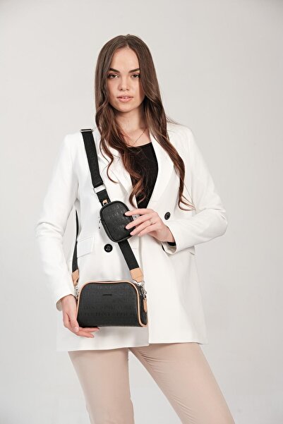 Just Polo حقيبة كتف نسائية من جاست بولو بلون أسود تان 4009JP -GZD-