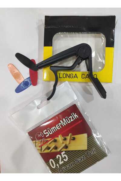 Sümer Müzik SÜMER 0,25 Divan Bağlama Set (Takım Tel, Tezene, Kapo)