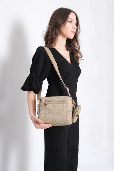 Just Polo Women's Shoulder and Messenger Bag 2119-GD MINK -GZD-