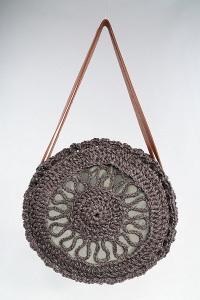 İSTANBUL SANDALET حقيبة يد نسائية من الجلد الطبيعي والمحبوك