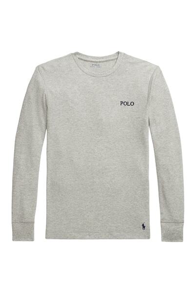 Ralph Lauren Logo-Stickerei auf dem Waffelpiqué auf dem T-Shirt Pyjama