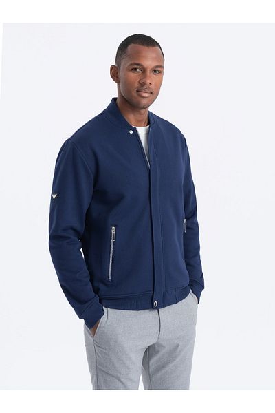 OMBRE Fermuarsız Bomber-Sweatshirt OM-SSZP-22FW-011