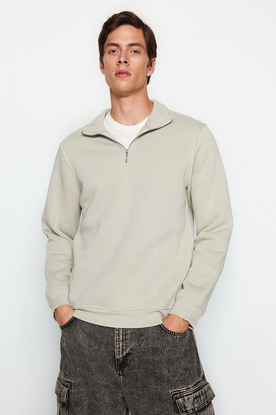 Trendyol Collection Stehkragen-Sweatshirt aus Fleece mit Reißverschluss - Regular Fit TMNAW24SW00041